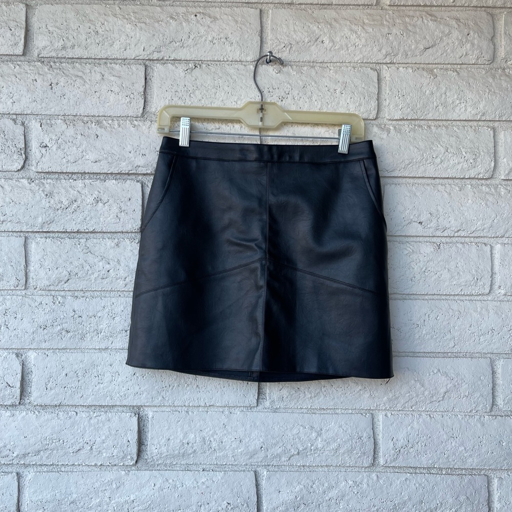 Altar’d State - Black Leather Mini Skirt with Pockets